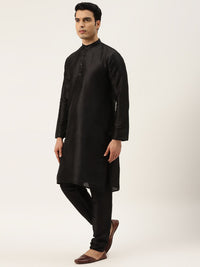 SOJANYA Men Black & White Kurta with Churidar