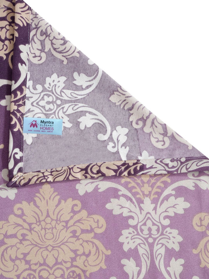 Myntra Elegant Homes Ungu & Putih Bercetak Set Cadar King 300 TC 2.50 m x 2.25 m