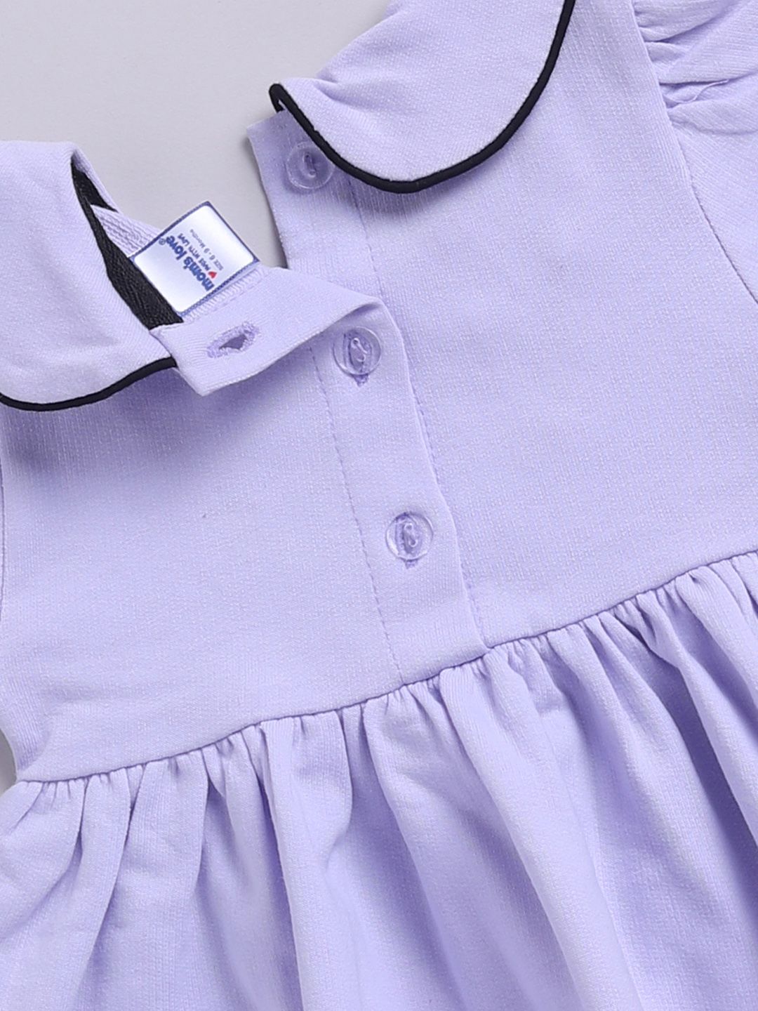 Moms Love Infant Girls Peter Pan Collar Puff Sleeve Fit & Flare Dress