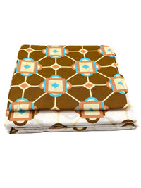 BOMBAY DYEING Aster Brown Geometric 100 TC Cotton Queen Bedsheet Set-2.24 m X 2.44 m