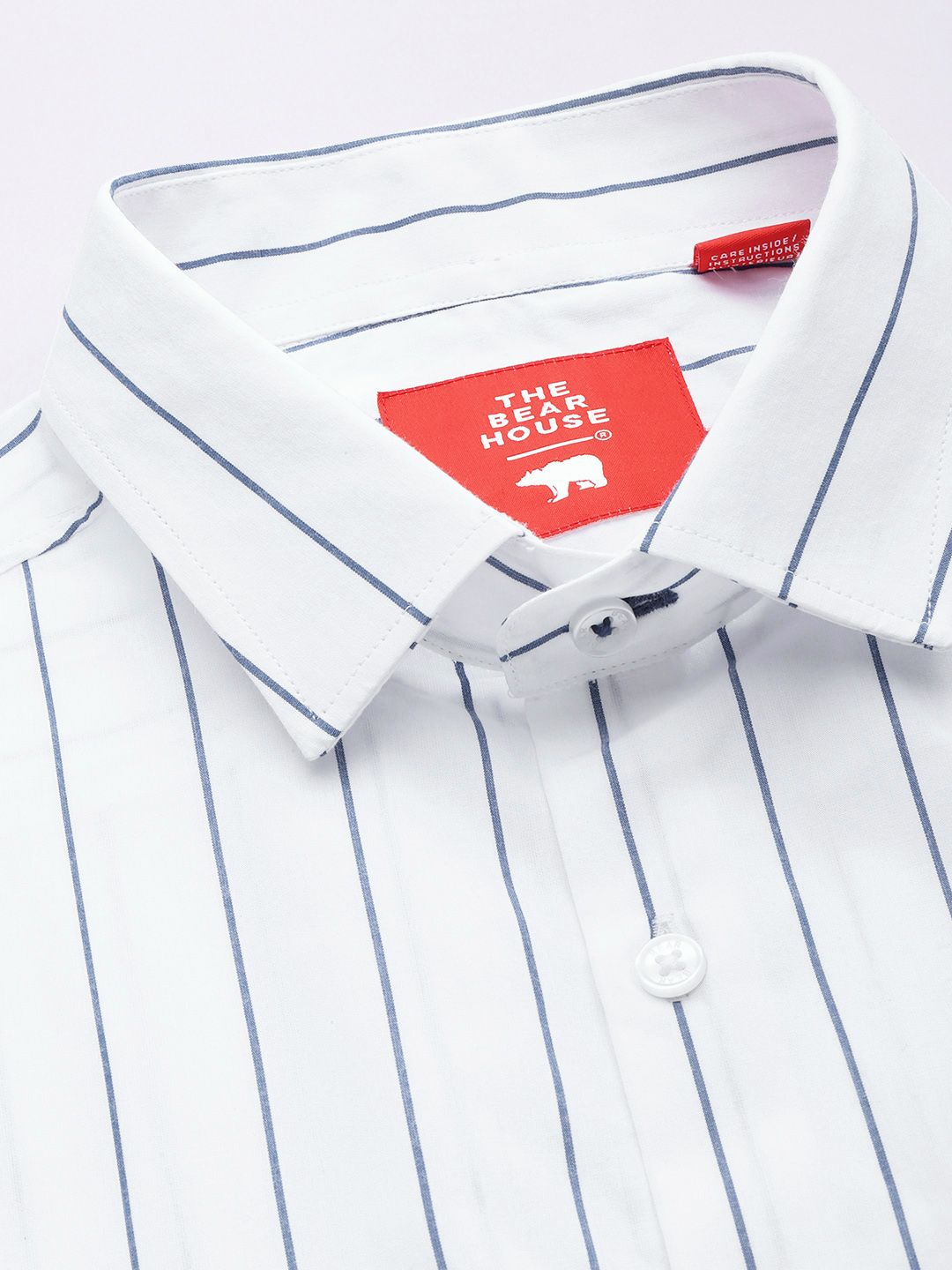 THE BEAR HOUSE Slim Fit Striped Pure Cotton Shirt