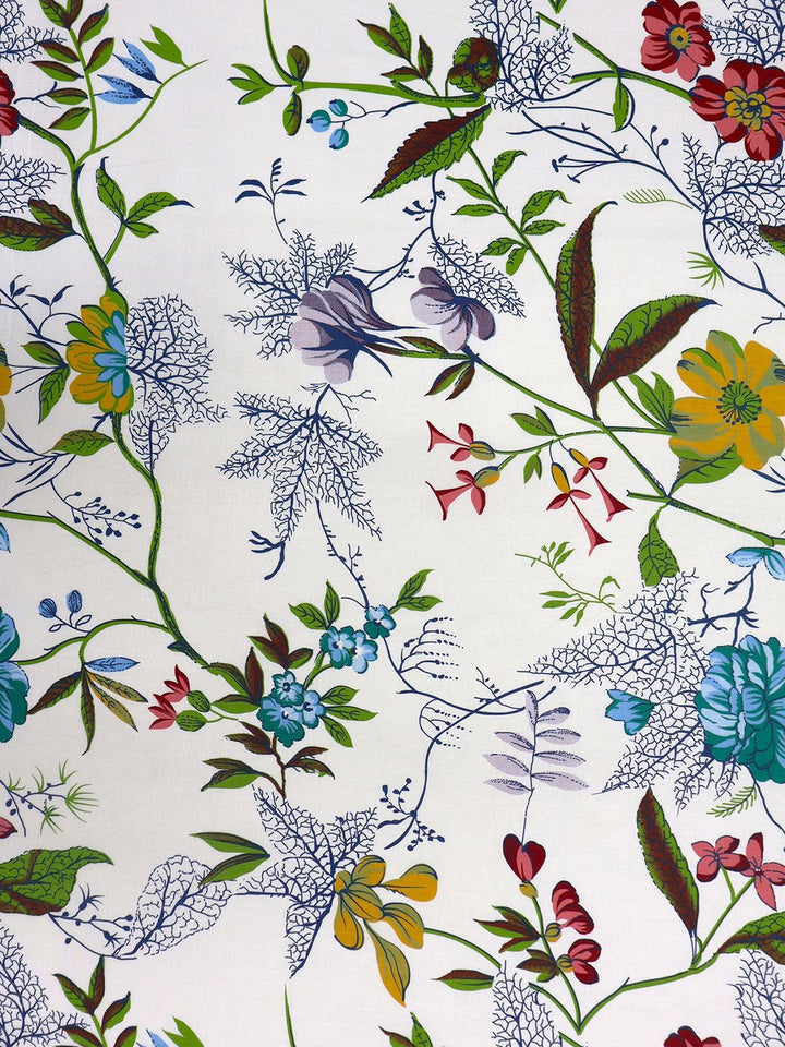 BOMBAY DYEING Green & White Floral Pure Cotton 140 TC Queen Bedsheet Set 2.28 x 2.54 Mts
