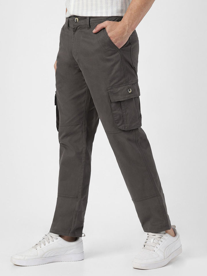 Urbano Fashion Men Mid-Rise Pure Cotton Cargo Trousers
