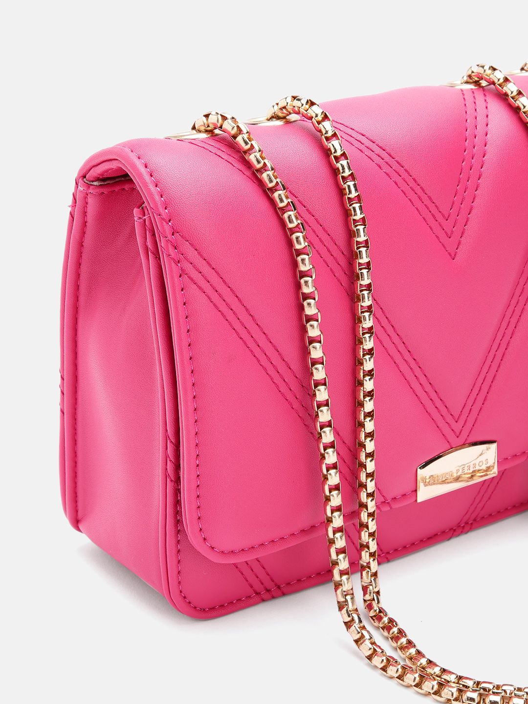 Lino Perros Textured Structured Sling Bag with Quilted Detail