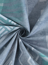 KLOTTHE Blue Geometric Printed 400TC Pure Cotton Fitted Set Cadar Double King