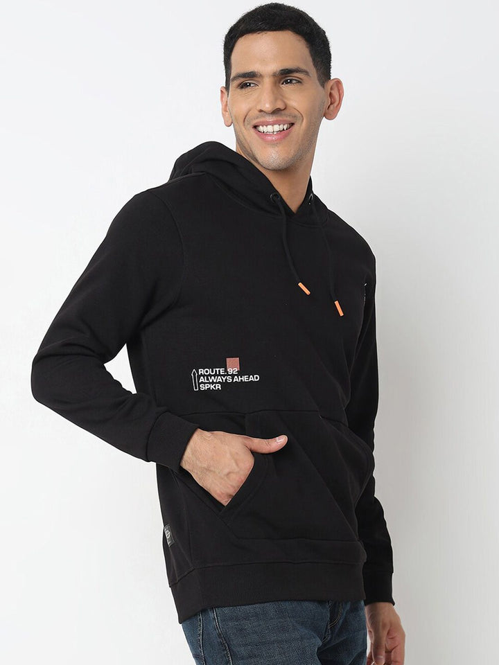 SPYKAR Hooded Neck Long Sleeves Cotton Pullover Sweatshirt