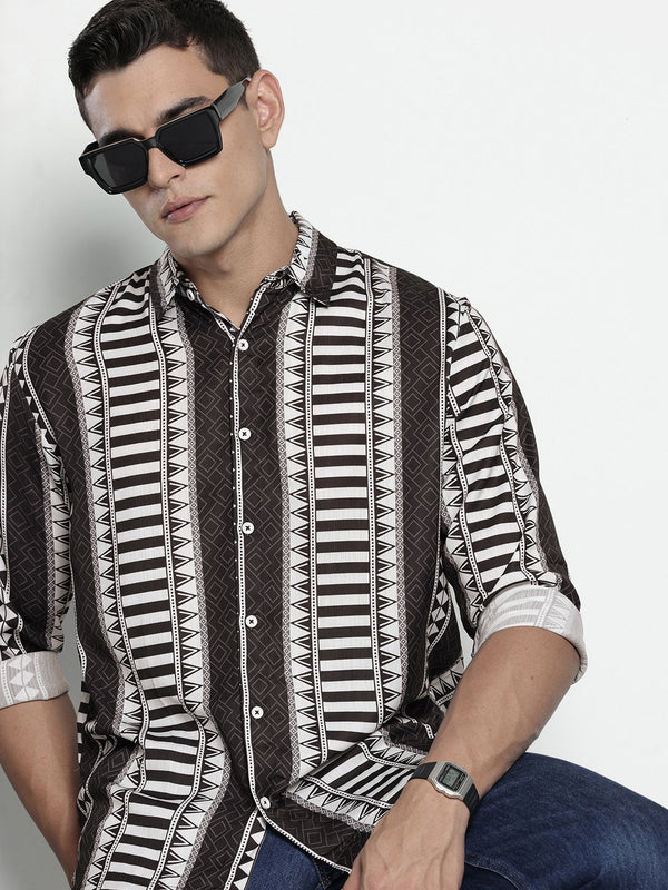 The Indian Garage Co Relaxed Fit Geometric Printed Casual Shirt