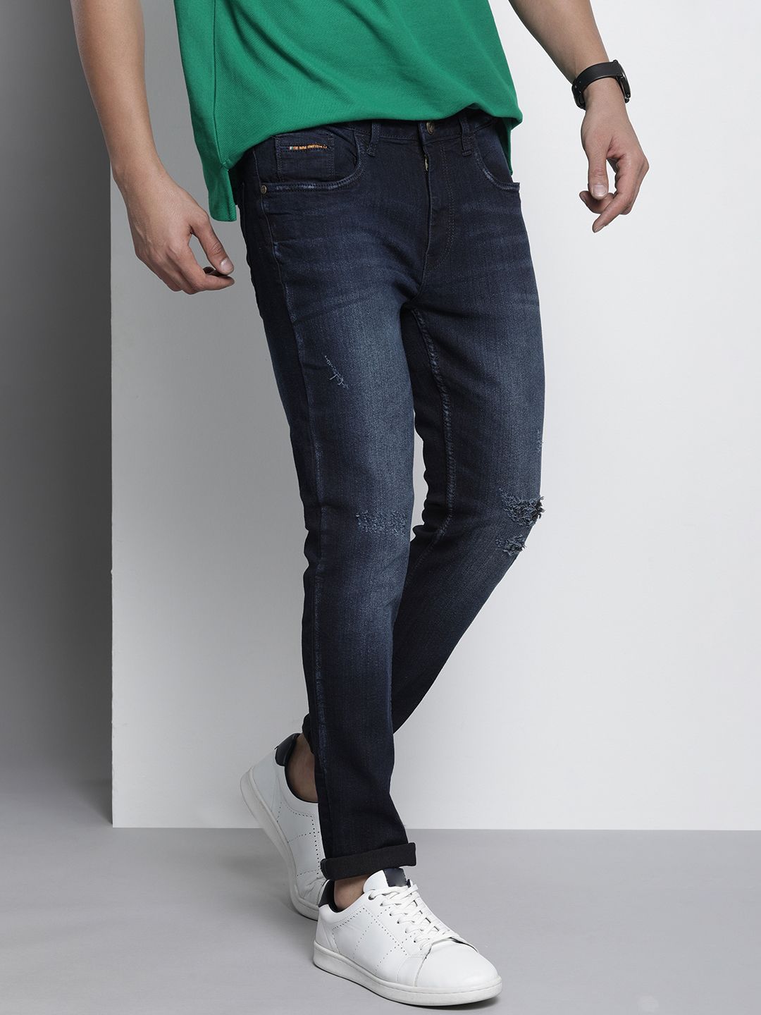 The Indian Garage Co Men Jean Skinny Fit Light Fade Stretchable Jeans