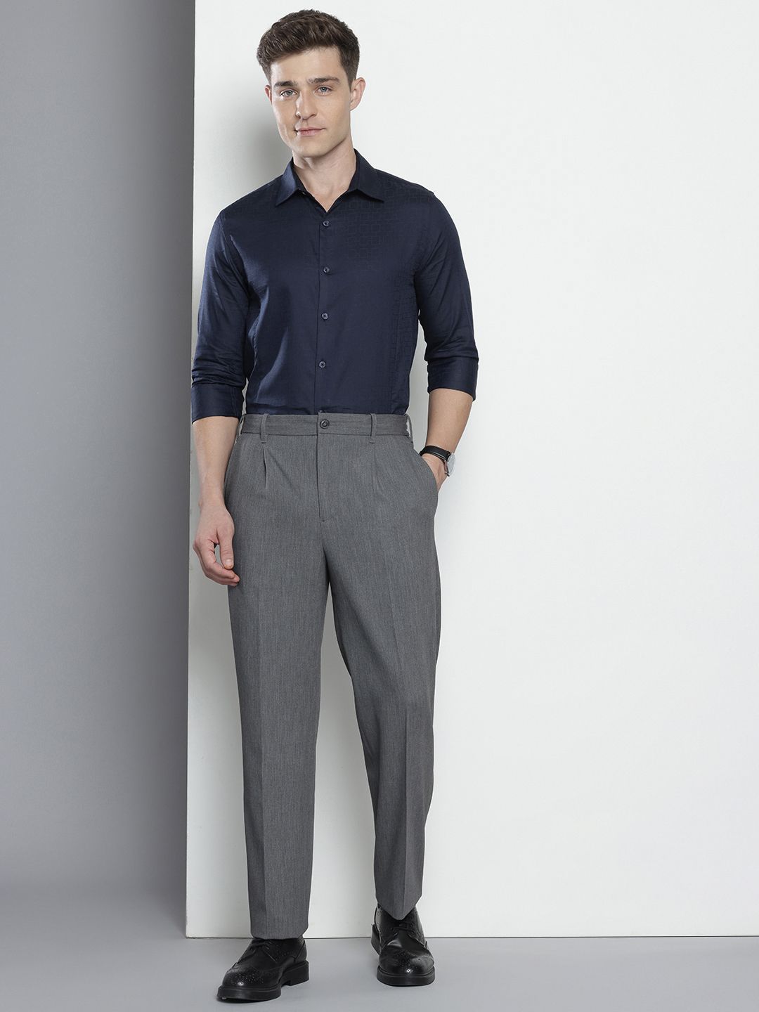 The Indian Garage Co. X Luxe Slim Fit Printed Formal Shirt