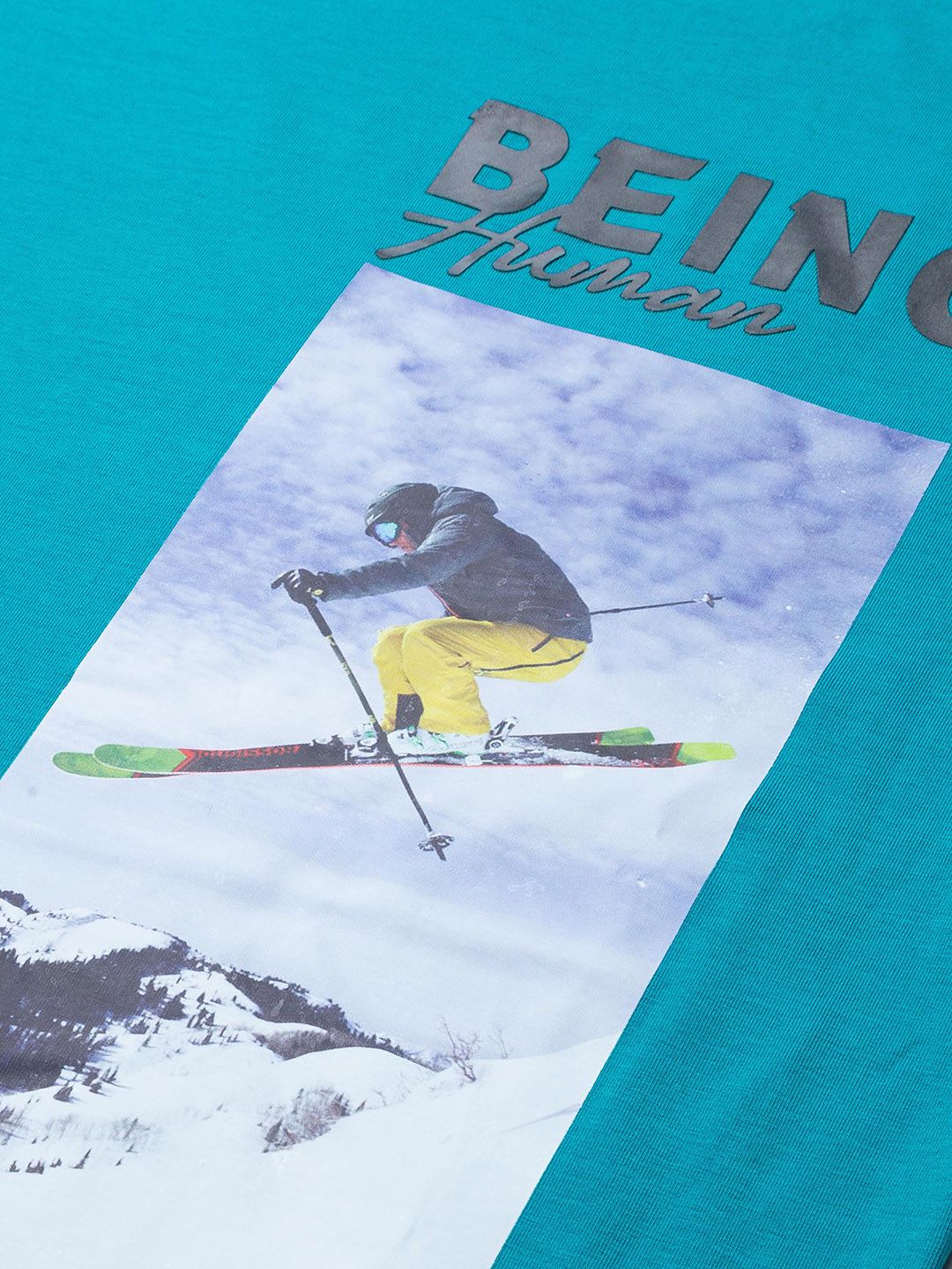 Being Human Men Blue Printed Cotton T-shirt