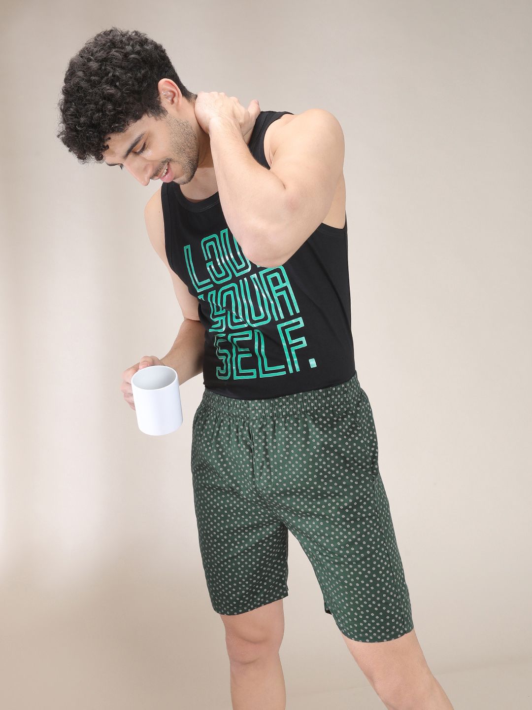 The Indian Garage Co Men Green Printed Pure Cotton Boxers 0620-BXR06-13