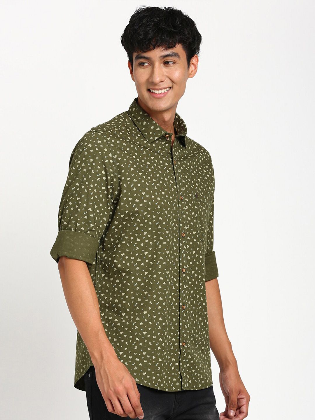 Turtle Relaxed Slim Fit Abstract Printed Casual Pure Cotton Shirt