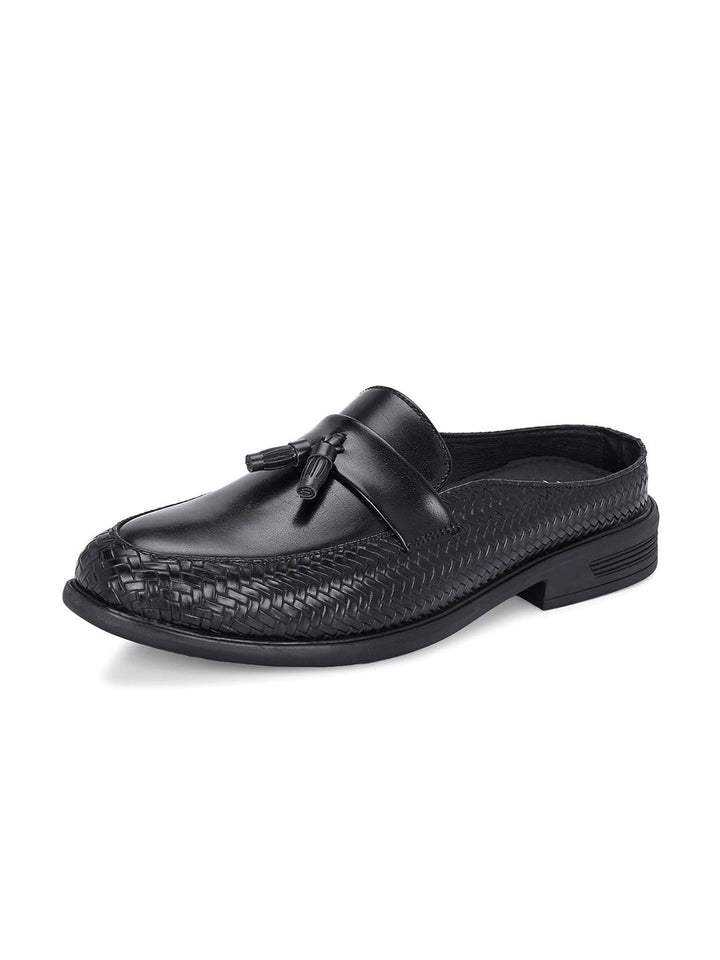 House of Pataudi Men Round Toe Formal Slip On Mules