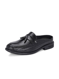 House of Pataudi Men Round Toe Formal Slip On Mules