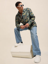 Bene Kleed Men Abstract Printed Opaque Oversize Casual Shirt