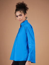 SASSAFRAS Spread Collar Opaque Back Placket Detail Casual Pure Cotton Shirt