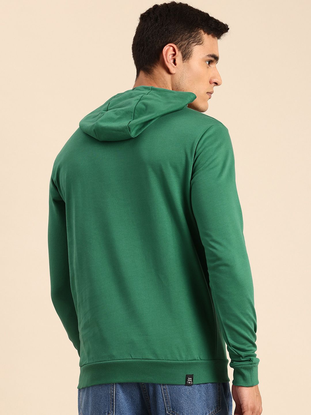 Being Human Brand Logo Printed Pure Cotton Hooded Sweatshirt