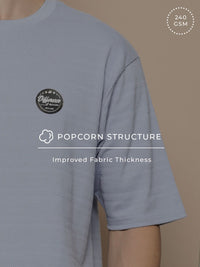 Difference of Opinion Men Self Design Applique Oversized T-shirt