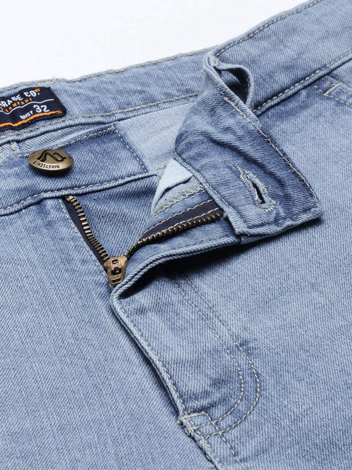 The Indian Garage Co Men Blue Slim Fit Light Fade Stretchable Jeans