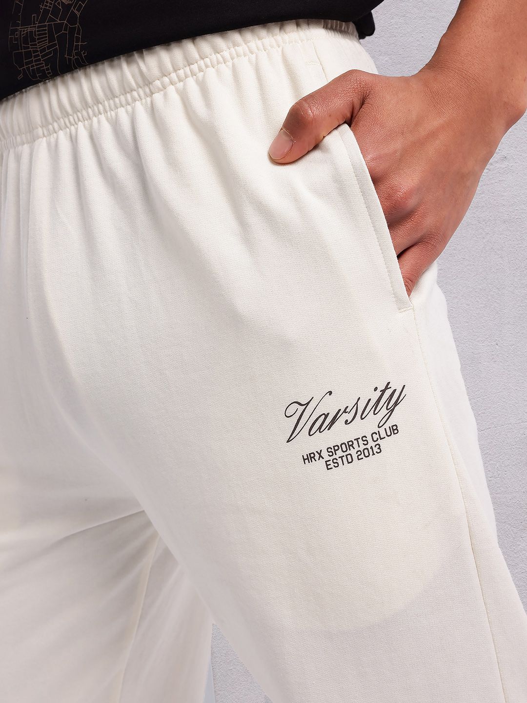 HRX by Hrithik Roshan Men Typography Print Mid-Rise Lifestyle Track Pants