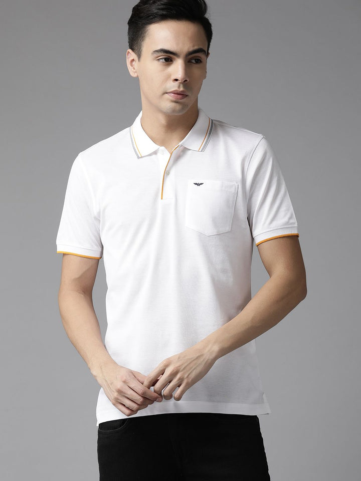 Park Avenue Men Polo Collar Pure Cotton Slim Fit T-shirt