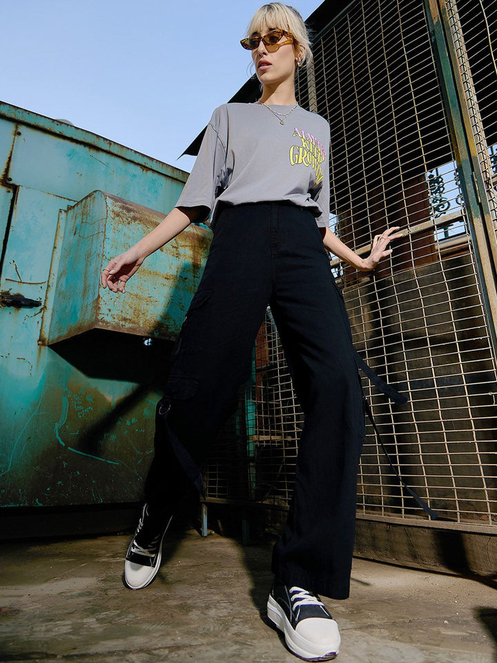 SASSAFRAS Women Pure Cotton Cargo Trousers