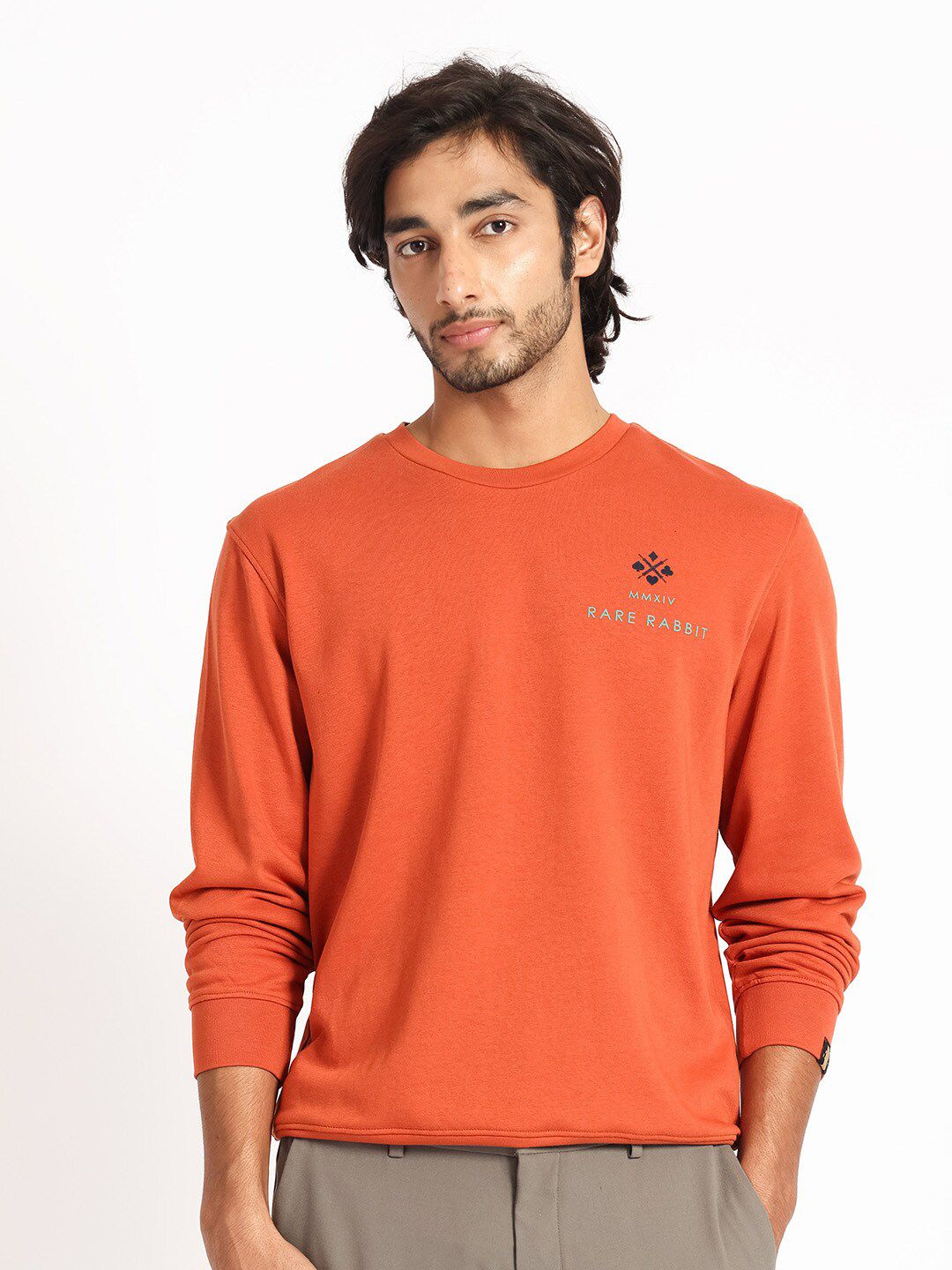 RARE RABBIT Men Cerdon Graphic Print Round Neck Sweatshirt
