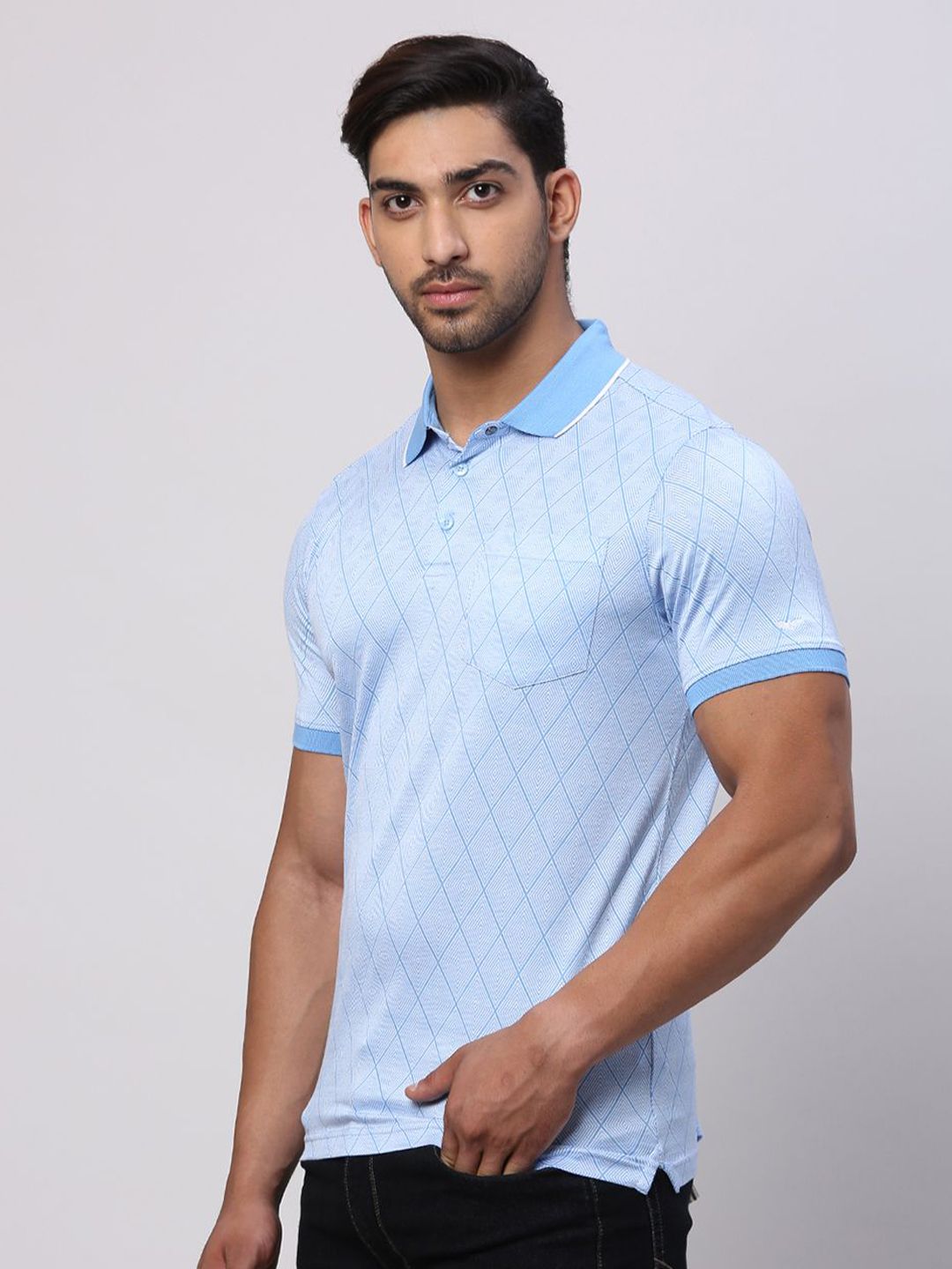Park Avenue Men Polo Collar Pockets Slim Fit T-shirt