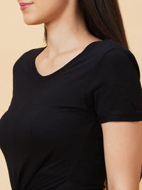 Being Human Waist Tie-Up Detailed Fitted Crop Tshirts