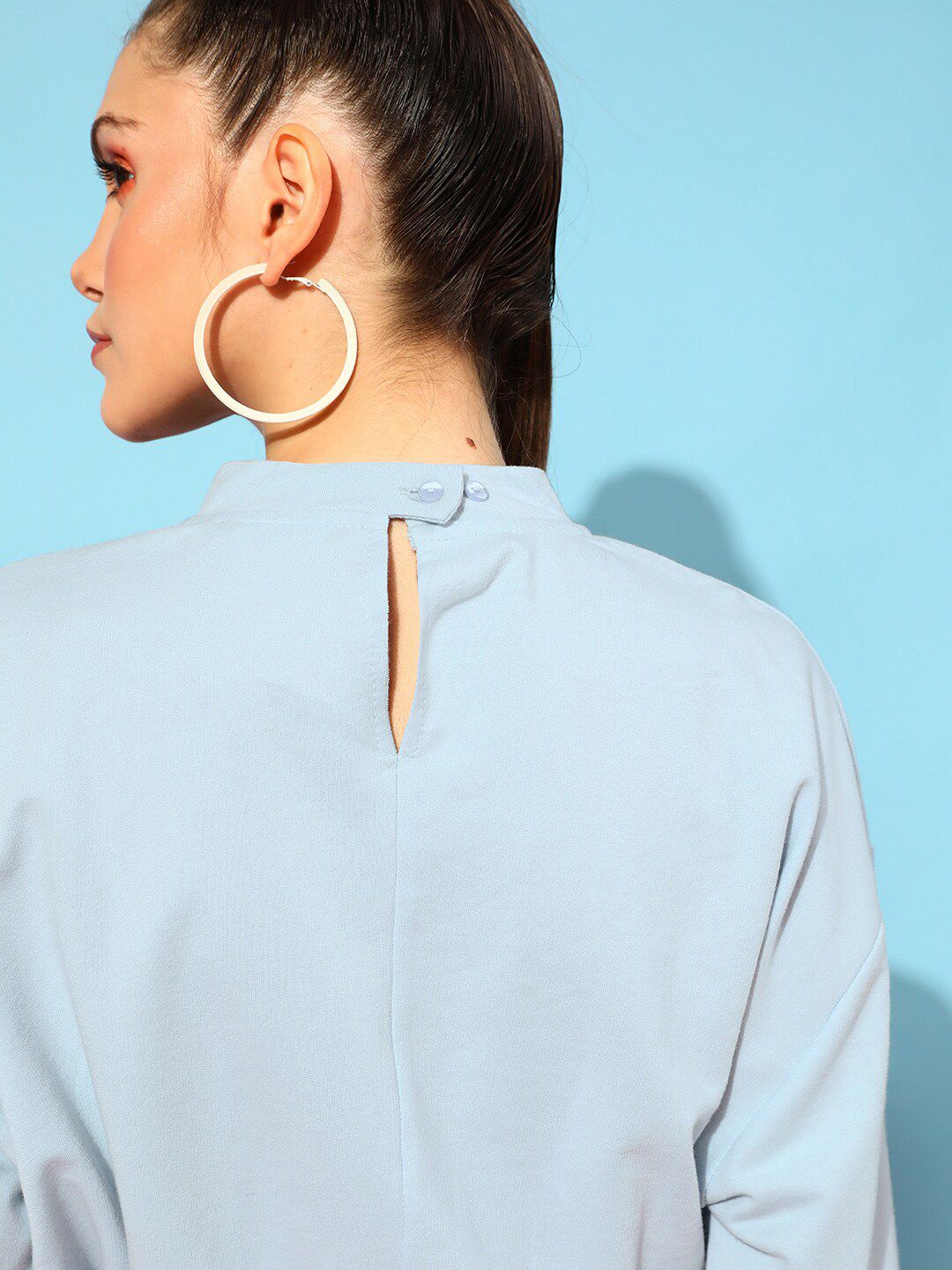 STREET 9 Women Blue Solid Sweatshirt