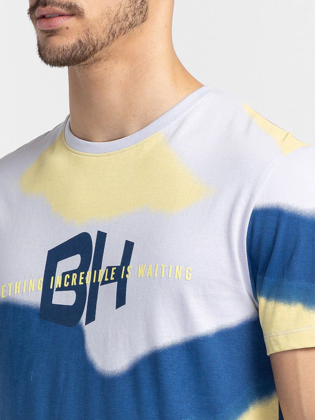 Being Human Abstract Printed Round Neck T-shirt