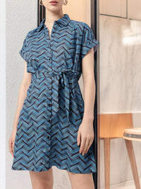 Kawaii Feminine Whimsical Waves Shirt Style Dress