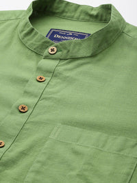 DENNISON Men Mandarin Collar Roll-Up Sleeves Kurta