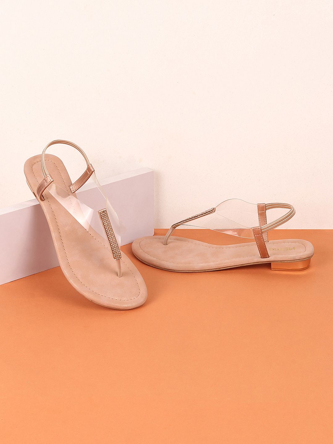 Metro Women Pink T-Strap Heels
