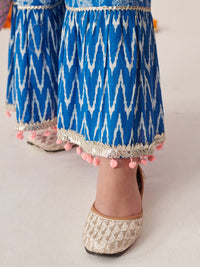 pspeaches Girls Ethnic Motifs Printed Gotta Patti Kurta Sets With Dupatta