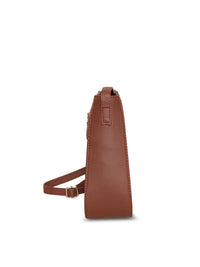 ZOUK Black Ethnic Motifs Printed Leather Structured Sling Bag