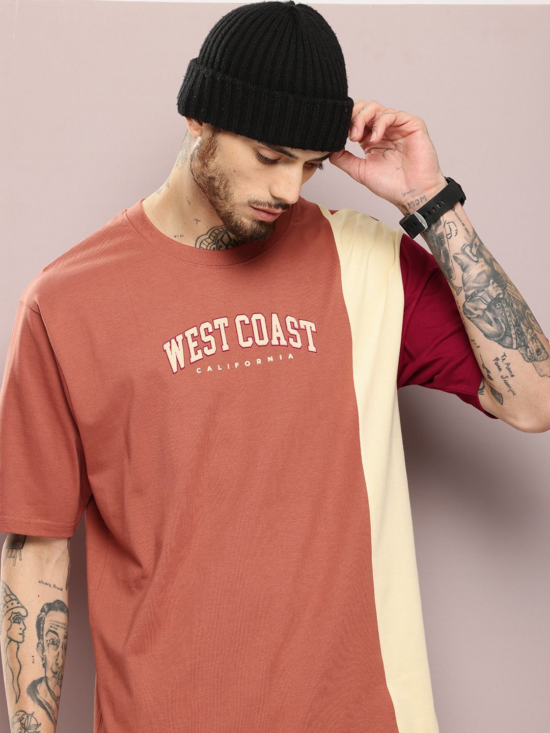 DILLINGER Men Varsity Printed Oversized T-shirt