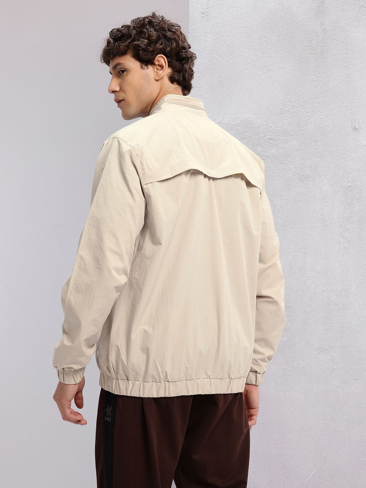 HRX by Hrithik Roshan Brand Logo Detail Mock Collar Lifestyle Bomber Jacket