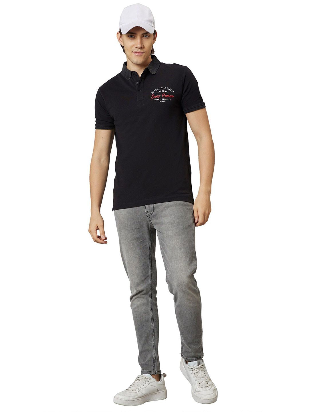 Being Human Polo Collar Cotton Regular T-shirt