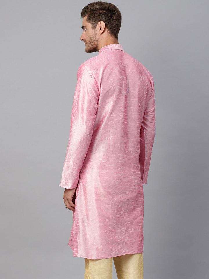 SOJANYA Men Pink Solid Kurta Lurus