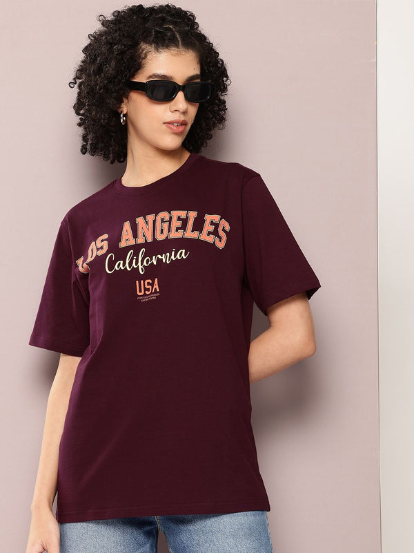 DILLINGER Women Typography Printed Oversized T-shirt