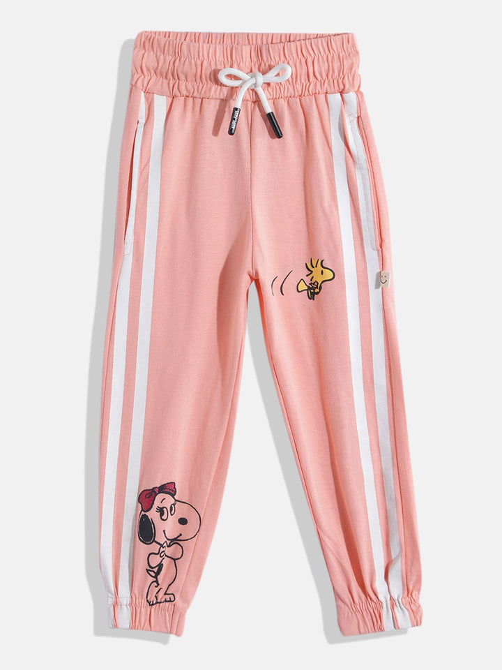 Happy Faces Girls Peanuts Print Pure Cotton Joggers
