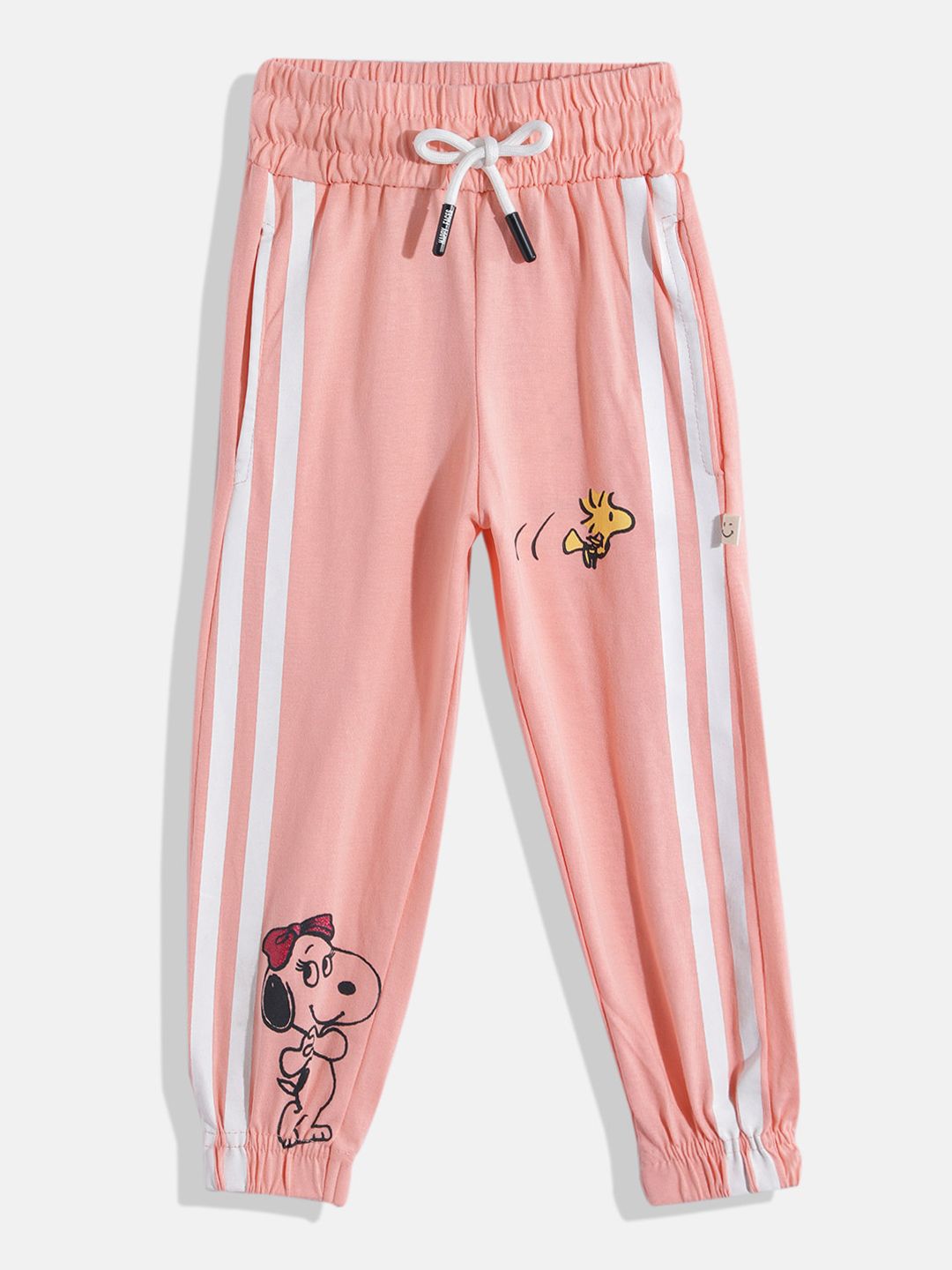 Happy Faces Girls Peanuts Print Pure Cotton Joggers