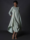 W Green Ethnic A-Line Midi Dress