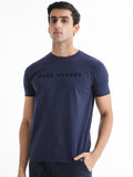 RARE RABBIT Men Burke Typography Printed Cotton Slim Fit T-Shirt