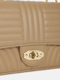 DressBerry Textured Structured Shoulder Bag with Quilted