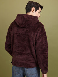 HIGHLANDER Graphic Printed Over Sized Drop Shoulder Hooded Neck Pullover Sweatshirt