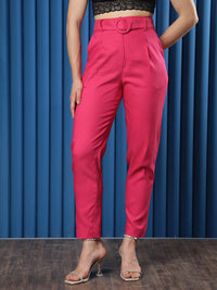 RAREISM Women Slim Fit Mid-Rise Trousers