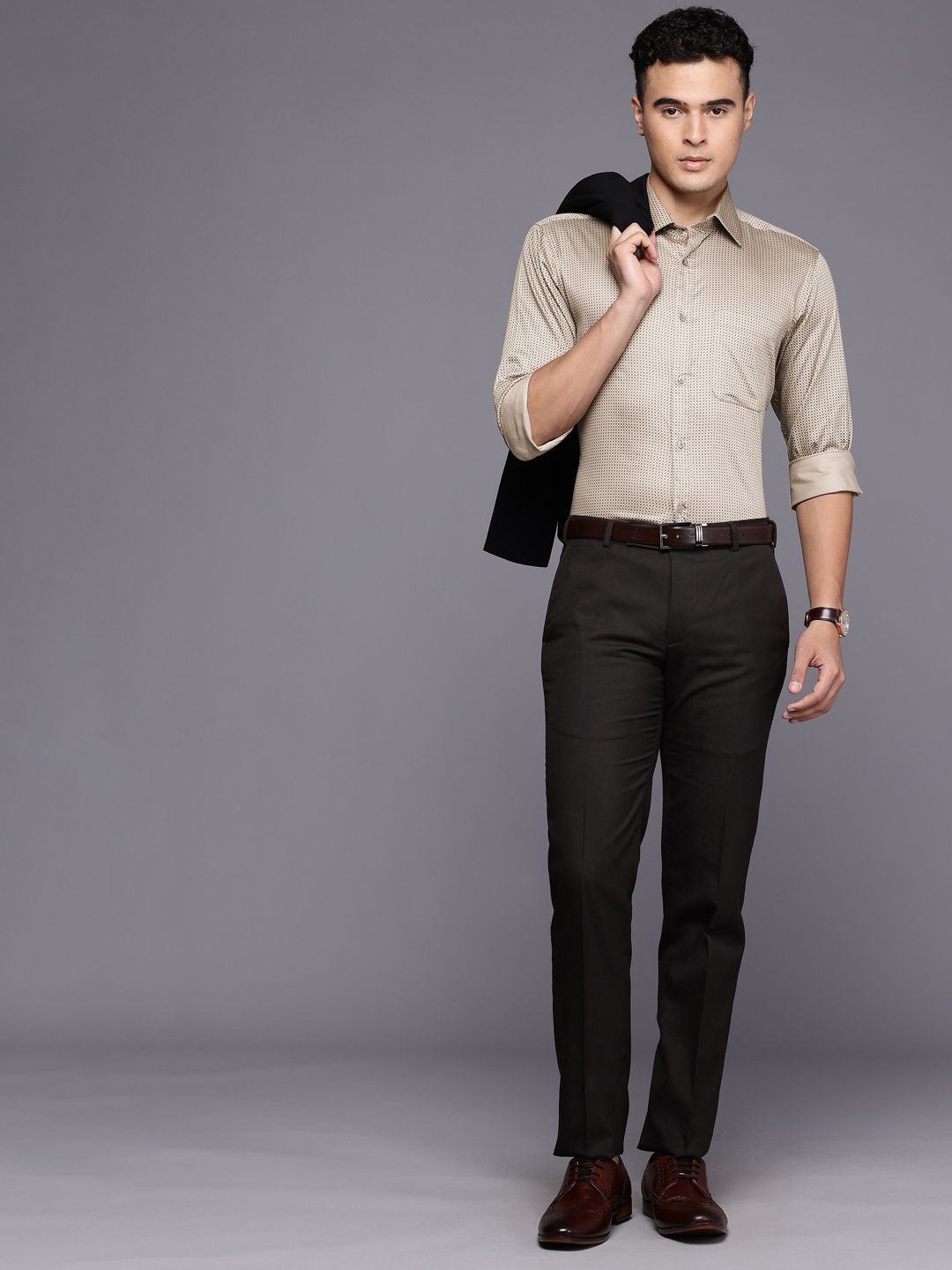 Raymond Pure Cotton Slim Fit Floral Printed Formal Shirt