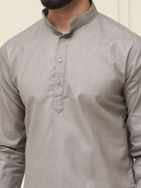 SOJANYA Men Grey Thread Work Kurta